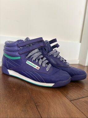 Reebok Classic Freestyle Hi Purple Y2K Strap Sneakers Women’s 8.5